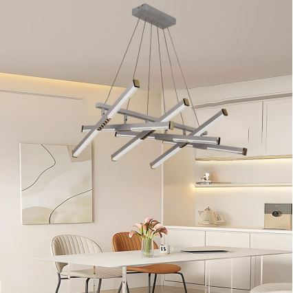 LED Aptumšojama lustra ar auklu LED/90W/230V 3000-6500K + tālvadības pults