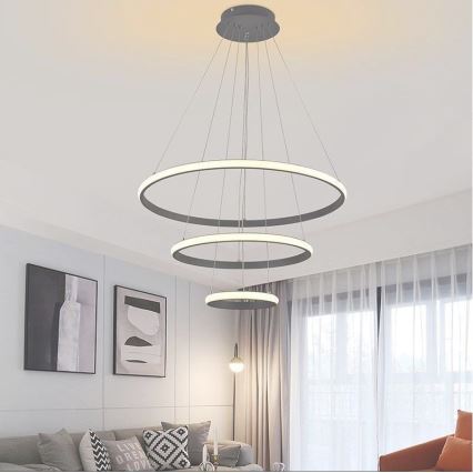 LED Aptumšojama lustra ar auklu LED/90W/230V 3000-6500K d. 60 cm + tālvadības pults