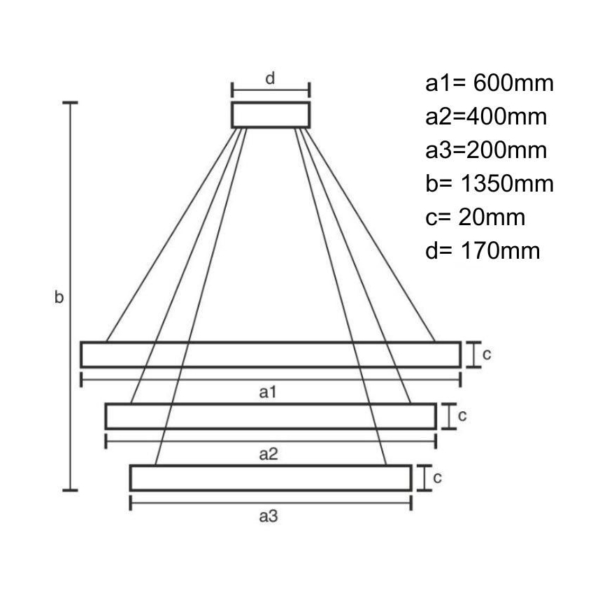 LED Aptumšojama lustra ar auklu LED/90W/230V 3000-6500K d. 60 cm + tālvadības pults