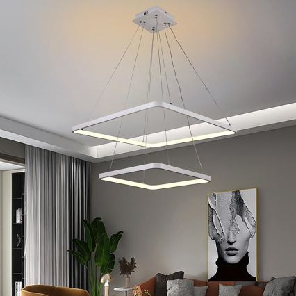 LED Aptumšojama lustra ar auklu LED/90W/230V 3000-6500K + tālvadības pults