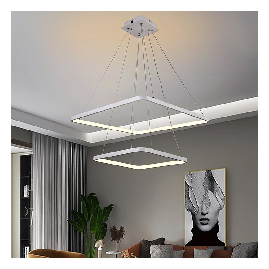 LED Aptumšojama lustra ar auklu LED/90W/230V 3000-6500K + tālvadības pults