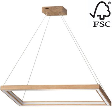 LED Aptumšojama lustra ar auklu LEGNO 2xLED/33W/230V, ozolkoks – FSC sertificēts