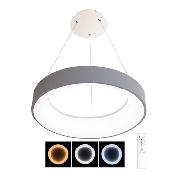 LED Aptumšojama lustra ar auklu NEST LED/40W/230V 3000-6500K pelēka + tālvadības pults