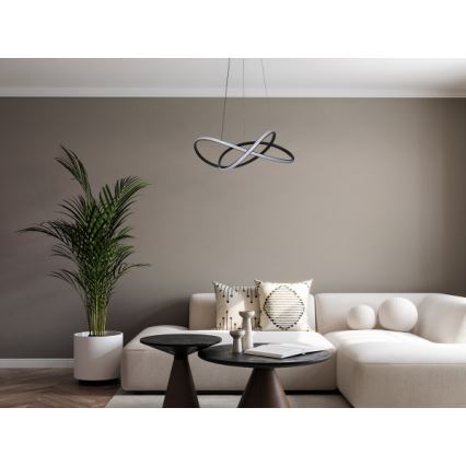 Regulējama LED lustra uz troses LED/85W/230V 3000-6500K Ø 60 cm + tālvadības pults