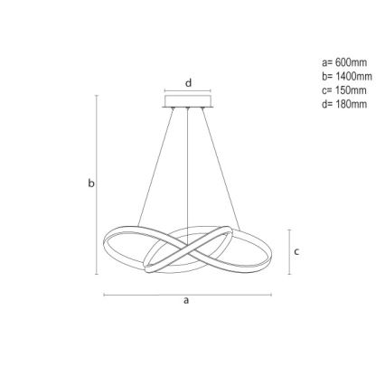 Regulējama LED lustra uz troses LED/85W/230V 3000-6500K Ø 60 cm + tālvadības pults