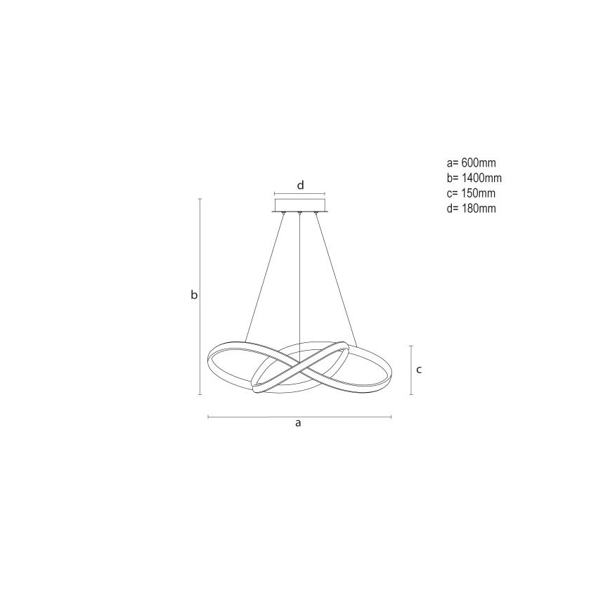Regulējama LED lustra uz troses LED/85W/230V 3000-6500K Ø 60 cm + tālvadības pults