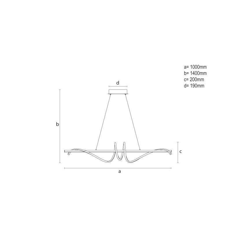 LED aptumšojama lustra uz troses LED/50W/230V 3000-6500K 100 cm + tālvadības pults