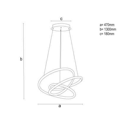 Aptumšojama LED lustra uz troses LED/90W/230V 3000-6500K Ø 47 cm + tālvadības pults