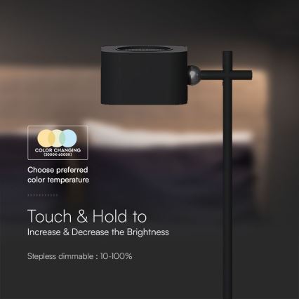 LED Aptumšojama magnētiska lādējama galda lampa 4in1 LED/3W/5V 3000-6000K 1800 mAh melna