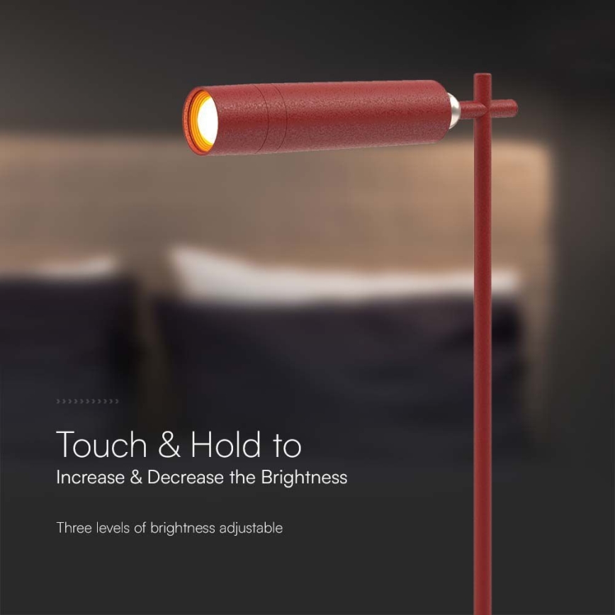 LED Aptumšojama magnētiska uzlādējama galda lampa 3in1 LED/3W/5V 4000K 1500 mAh sarkana