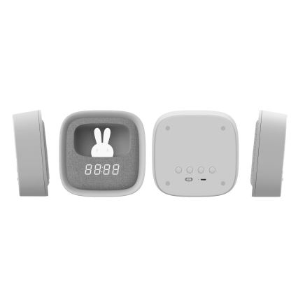LED Aptumšojama nakts lampiņa ar modinātāju BUNNY LED/1,2W/5V 3000K