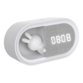 LED Aptumšojama nakts lampiņa ar modinātāju BUNNY LED/1,2W/5V 3000K