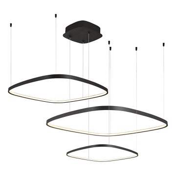 LED aptumšojama piekaramā lampa uz troses LORENZO LED/70W/230V 3000/4000/6000K melna + tālvadības pults