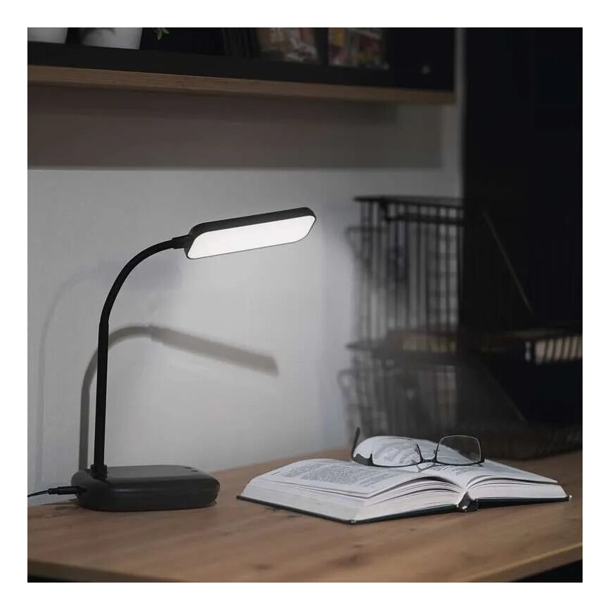 LED Aptumšojama pielāgojama galda lampa LED/12W/230V 3000K/4000K/6500K melna