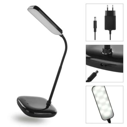 LED Aptumšojama pielāgojama galda lampa LED/12W/230V 3000K/4000K/6500K melna