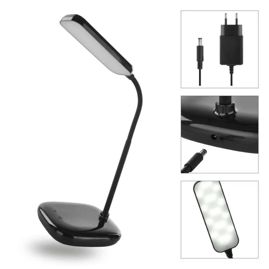 LED Aptumšojama pielāgojama galda lampa LED/12W/230V 3000K/4000K/6500K melna