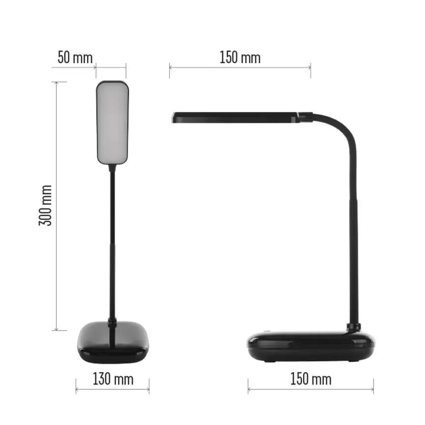 LED Aptumšojama pielāgojama galda lampa LED/12W/230V 3000K/4000K/6500K melna