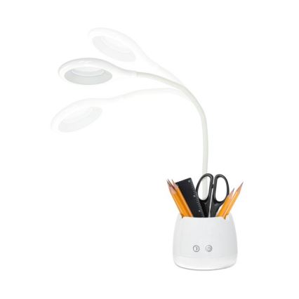LED Aptumšojama pielāgojama uzlādējams galda lampa LUSIA LED/5W/5V 3000/4000K 1200 mAh balta