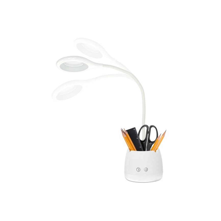 LED Aptumšojama pielāgojama uzlādējams galda lampa LUSIA LED/5W/5V 3000/4000K 1200 mAh balta