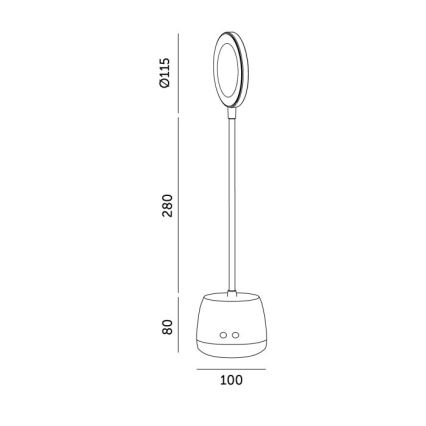 LED Aptumšojama pielāgojama uzlādējams galda lampa LUSIA LED/5W/5V 3000/4000K 1200 mAh balta