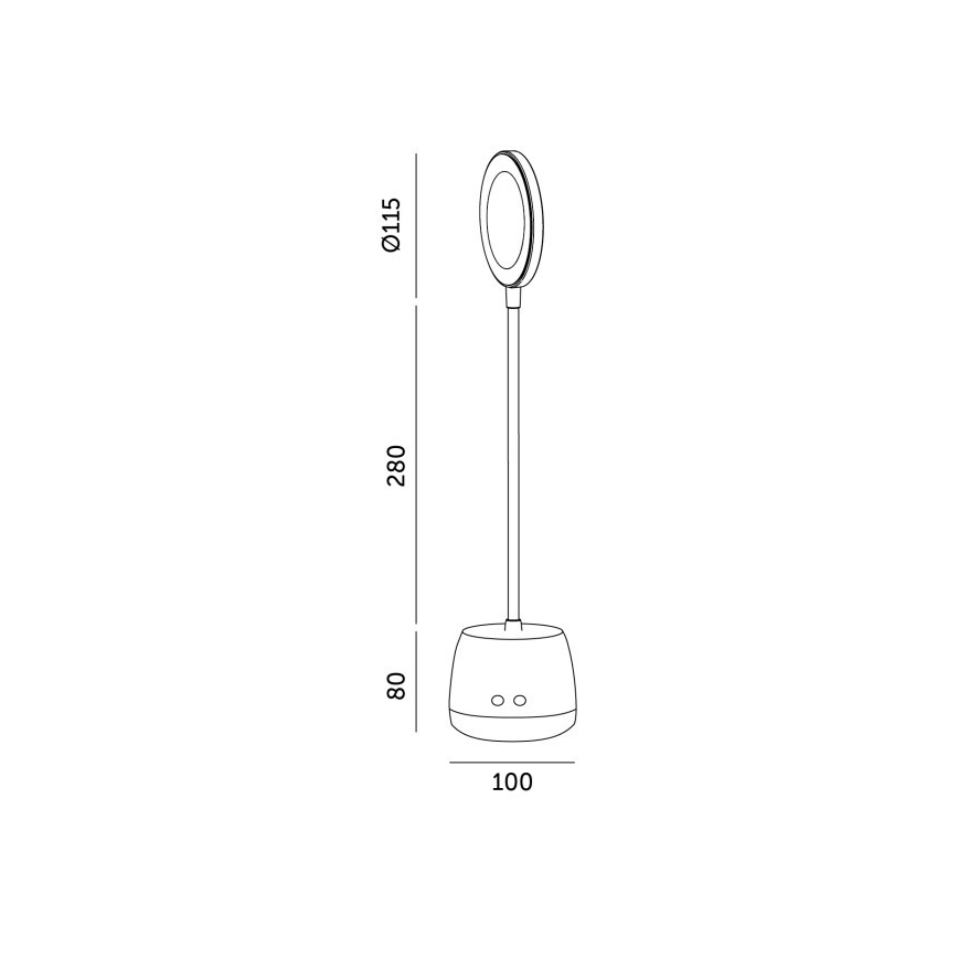 LED Aptumšojama pielāgojama uzlādējams galda lampa LUSIA LED/5W/5V 3000/4000K 1200 mAh balta