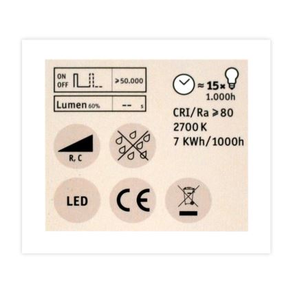 LED Aptumšojama prožektora spuldze GU5,3/6,5W/12V 2700K - Paulmann 28757