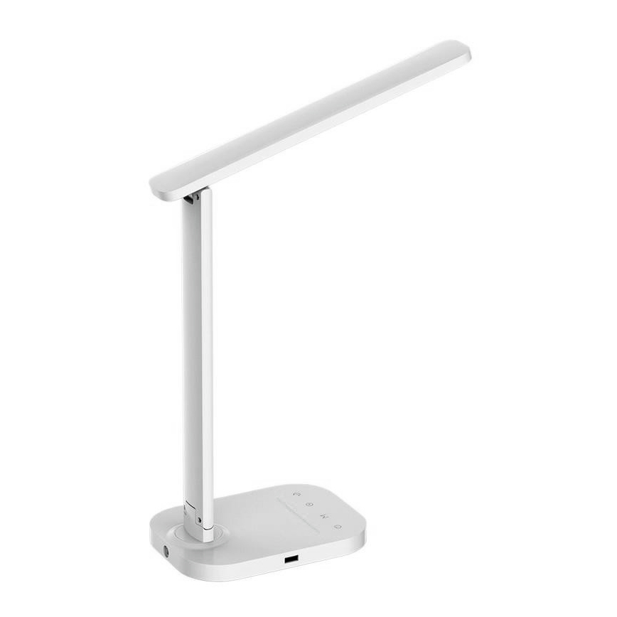 LED Aptumšojama sārienjutīga galda lampa ar USB savienotāju KIARA LED/7W/230V balta