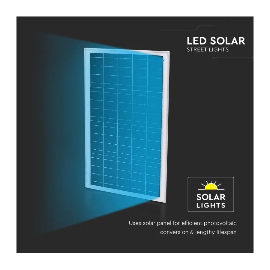 LED Aptumšojama saules enerģijas iela lampa LED/50W/6,4V 4000K IP65 50000 mAh + tālvadības pults