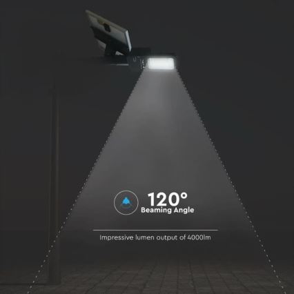 LED Aptumšojama saules enerģijas iela lampa LED/50W/6,4V 4000K IP65 50000 mAh + tālvadības pults