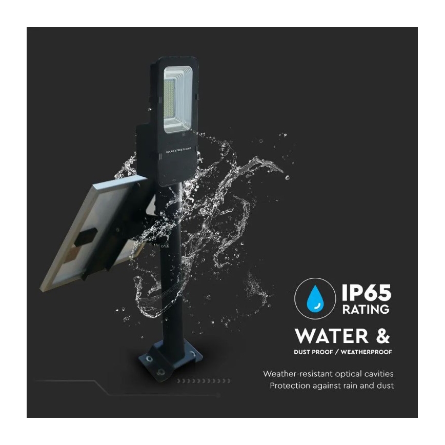 LED Aptumšojama saules enerģijas iela lampa LED/50W/6,4V 4000K IP65 50000 mAh + tālvadības pults