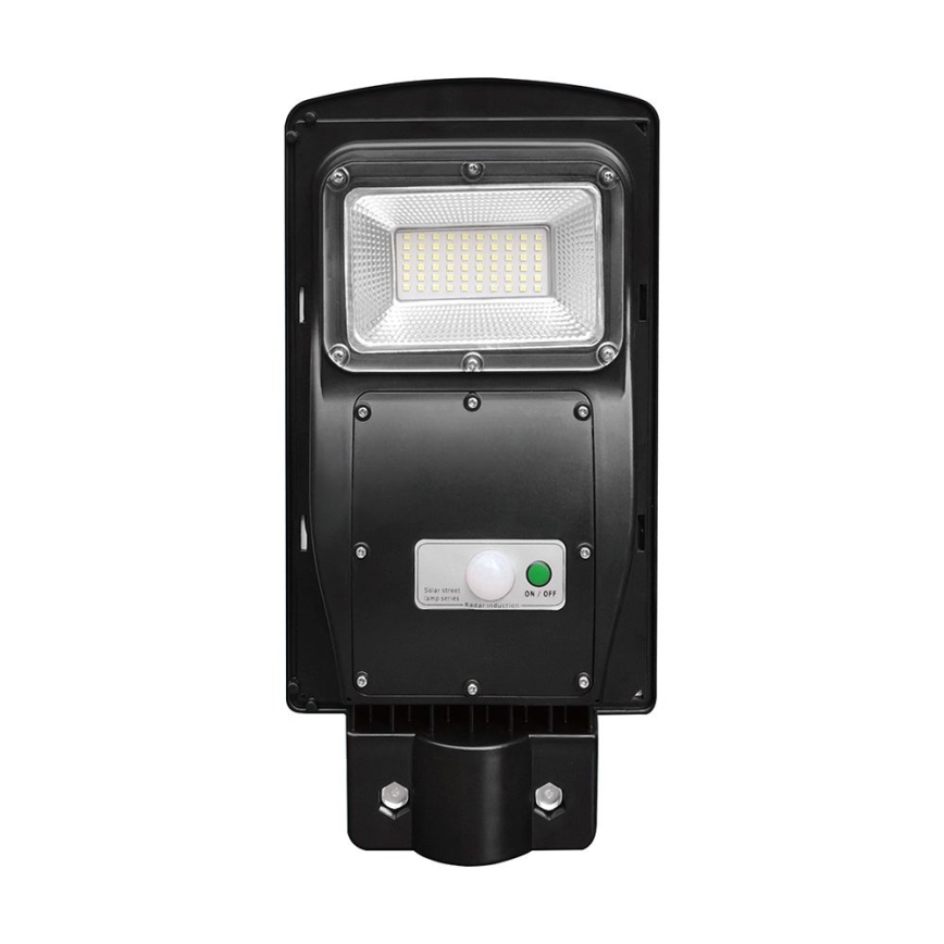 LED Aptumšojama saules enerģijas ielu lampa ar kustības un krēslas sensoru LED/6W/3,2V 6000K IP65 5000 mAh melna + tālvadības pults
