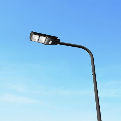 LED Aptumšojama saules enerģijas ielu lampa ar kustības un krēslas sensoru LED/8W/3,2V 6000K IP65 9000 mAh melna + tālvadības pults