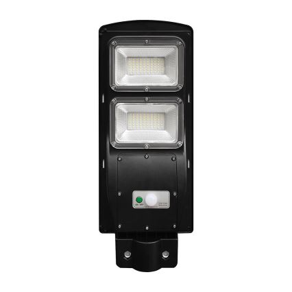 LED Aptumšojama saules enerģijas ielu lampa ar kustības un krēslas sensoru LED/8W/3,2V 6000K IP65 9000 mAh melna + tālvadības pults