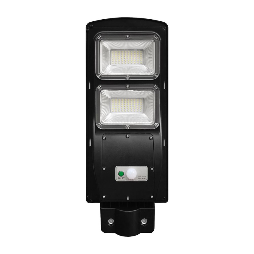 LED Aptumšojama saules enerģijas ielu lampa ar kustības un krēslas sensoru LED/8W/3,2V 6000K IP65 9000 mAh melna + tālvadības pults