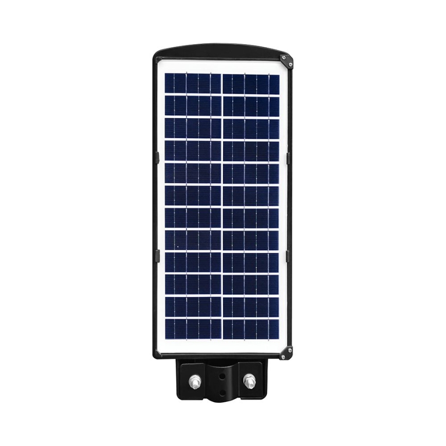 LED Aptumšojama saules enerģijas ielu lampa ar kustības un krēslas sensoru LED/8W/3,2V 6000K IP65 9000 mAh melna + tālvadības pults
