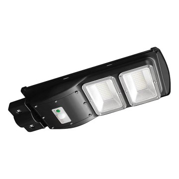 LED Aptumšojama saules enerģijas ielu lampa ar kustības un krēslas sensoru LED/8W/3,2V 6000K IP65 9000 mAh melna + tālvadības pults