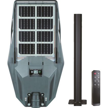 LED Aptumšojama saules enerģijas ielu lampa ar sensoru KERS LED/300W/3,2V 6500K 8000 mAh IP65 pelēka + tālvadības pults