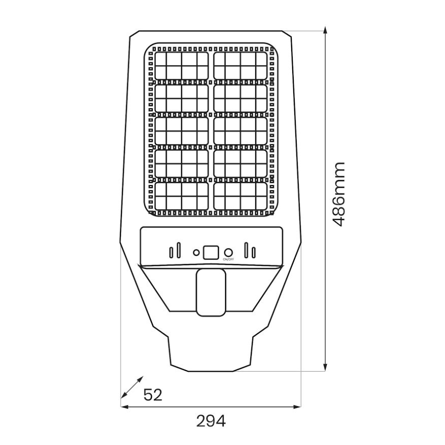 LED Aptumšojama saules enerģijas ielu lampa ar sensoru KERS LED/300W/3,2V 6500K 8000 mAh IP65 pelēka + tālvadības pults