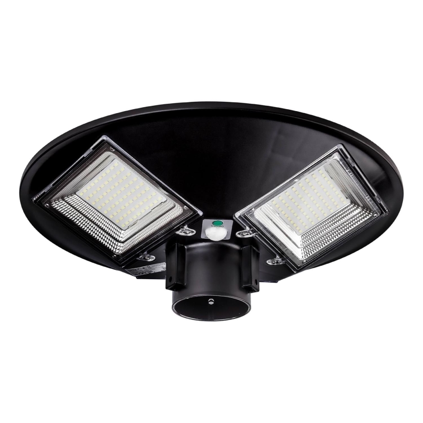 LED Aptumšojama saules enerģijas ielu lampa ar sensoru LED/15W/6V 11000 mAh 6500K IP65 melna + tālvadības pults