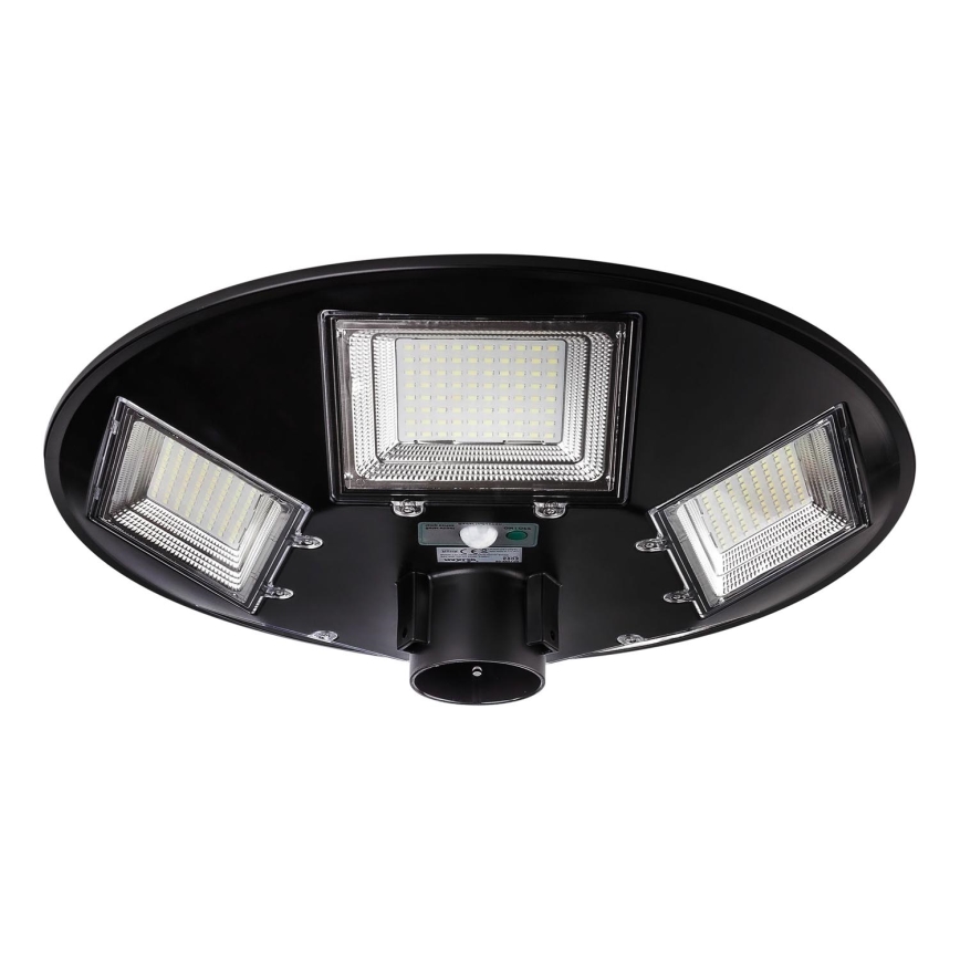 LED Aptumšojama saules enerģijas ielu lampa ar sensoru LED/22W/6V 18000 mAh 6500K IP65 melna + tālvadības pults