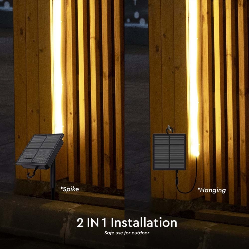 LED Aptumšojama saules enerģijas josla LED/1,2W/3,7V 3000K IP67 1500 mAh 5m + tālvadības pults