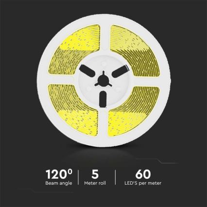 LED Aptumšojama saules enerģijas josla LED/1,2W/3,7V 4000K IP67 5m + tālvadības pults