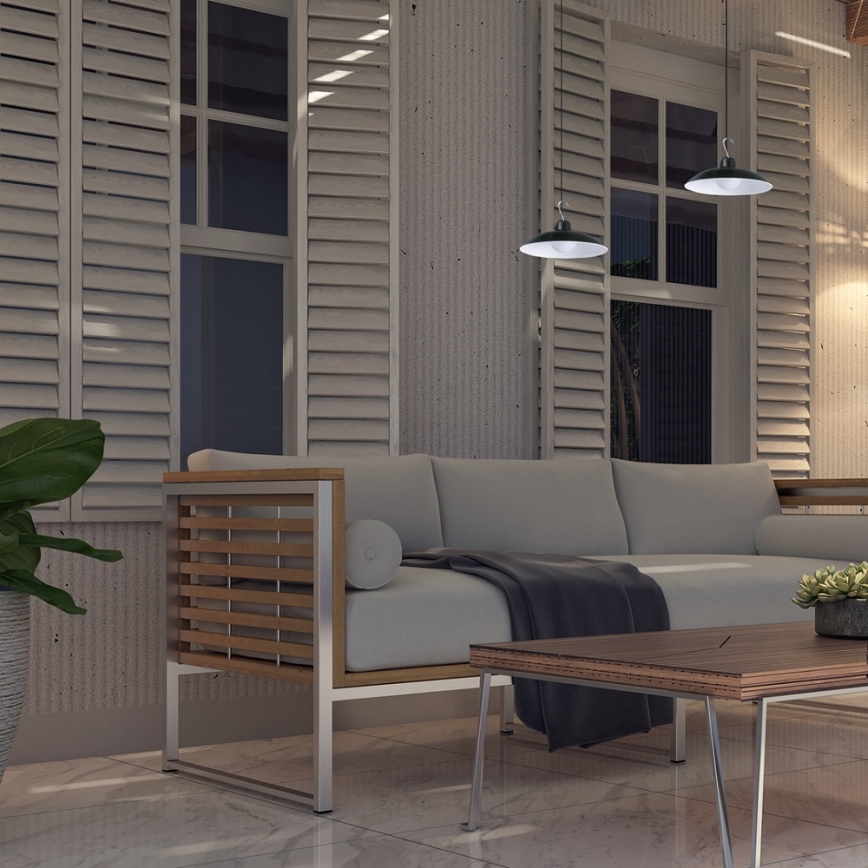 LED Aptumšojama saules enerģijas piekarama lampa ar krēslas sensoru LED/6W/3,7V 800 mAh IP44 + tālvadības pults