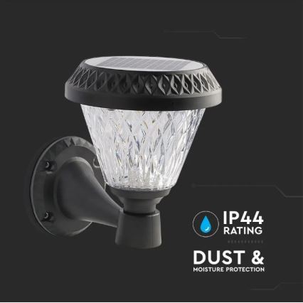 LED Aptumšojama saules enerģijas sienas lampa LED/0,8W/5,5V IP44 + tāvadības pults