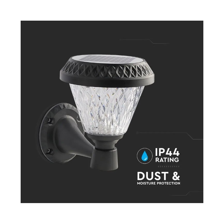 LED Aptumšojama saules enerģijas sienas lampa LED/0,8W/5,5V IP44 + tāvadības pults