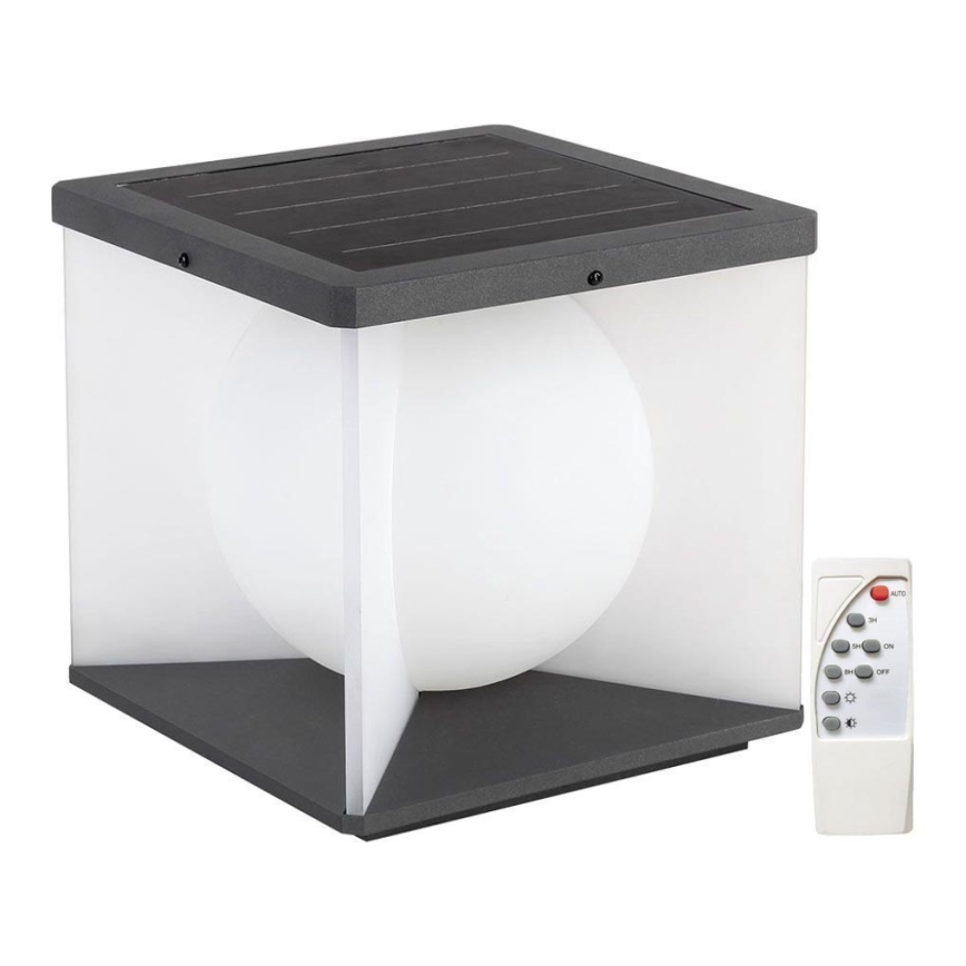 LED Aptumšojama saules enerģijas sienas lampa LED/3W/3,7V IP65 3000K 2600 mAh + tālvadības pults