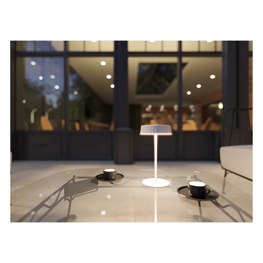 LED Aptumšojama saules enerģijas uzlādējama galda lampa VIVIEN LED/3W/5V 2700K 1600 mAh IP54 balta