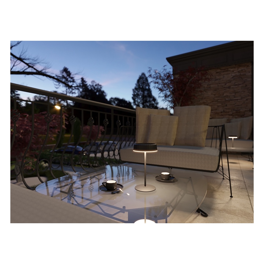 LED Aptumšojama saules enerģijas uzlādējama galda lampa VIVIEN LED/3W/5V 2700K 1600 mAh IP54 melna