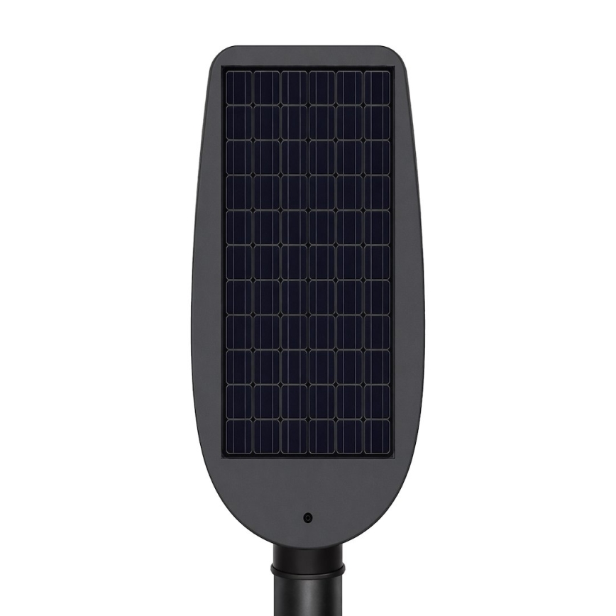 LED regulējama saules darbināma ielu lampa ar sensoru VENICE LED/50W/3,2V 4000 mAh IP65 melna + tālvadības pults