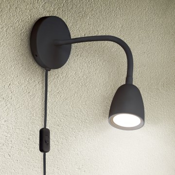 LED Aptumšojama sienas lampiņa LED/4W/230V melna
